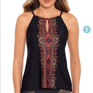Miraclesuit Kashmir Peephole Tankini top size 12.